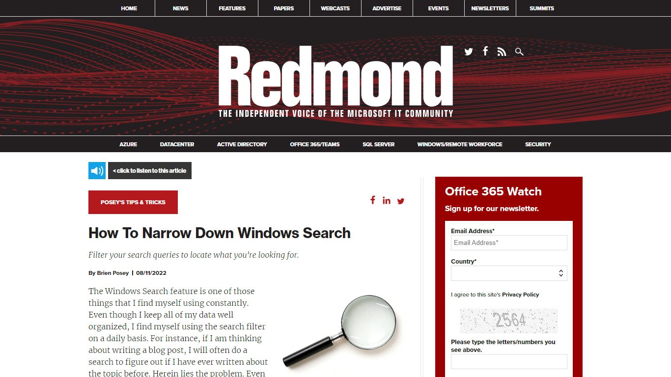How To Narrow Down Windows Search -- Redmondmag.com